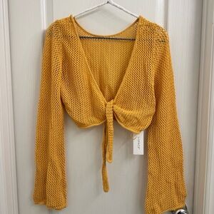 L*SPACE Los Cabo Crochet Knit Tie Top